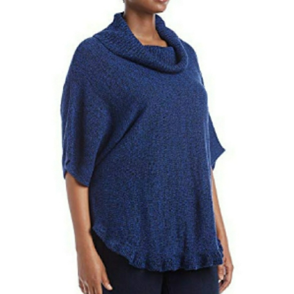 LAST 1! PLUS Cowl Neck Marled Knit Sweater - Picture 4 of 6